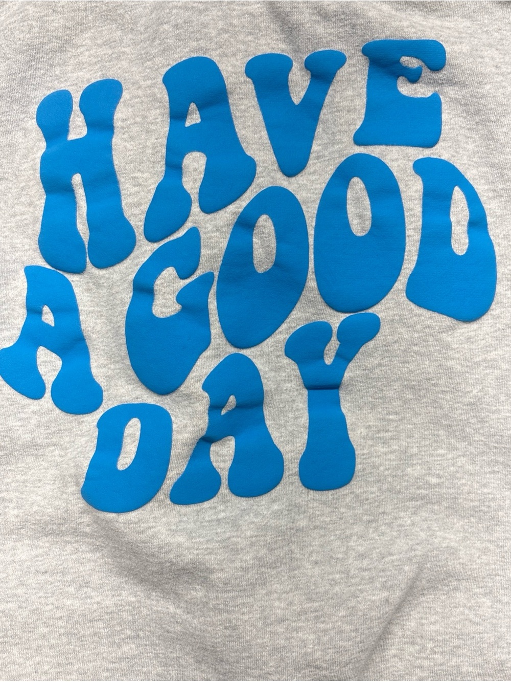 Women's Gray Hoodie‎ Sweatshirt with Blue Chest Logo - Picture 11 of 11